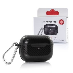 Карбонов калъф за Apple Airpods Pro,Черен