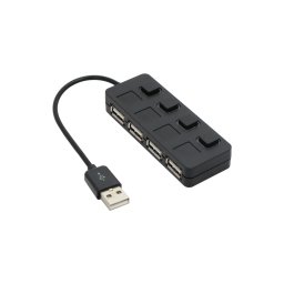 USB хъб/USB 2.0,4 Порта,Черен