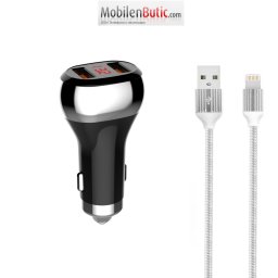 Зарядно за кола LDNIO C2,2xUSB QC3.0,С Lightning кабел