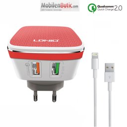 Мрежово Зарядно Устройство за iPhone 5/6/7,LDNIO A2405Q,Quick Charge