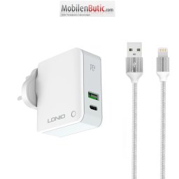 Мрежово Зарядно Устройство за iPhone LDNIO A4403C,с Lightning кабел