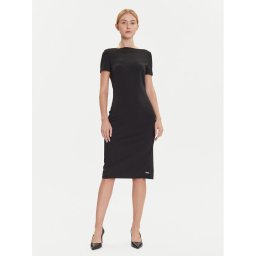 Calvin Klein Коктейлна рокля LV044D063G Черен Slim Fit
