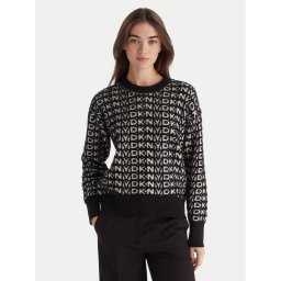 DKNY Пуловер P5MSAX92 Черен Regular Fit