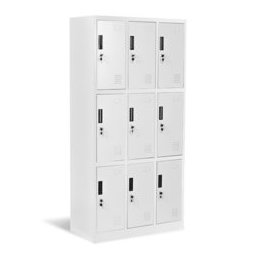 Метален шкаф Carmen CR-1244 J, 9x шкафове, прахово боядисан, метален, сив
