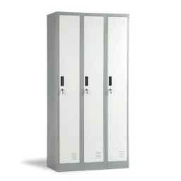 Гардероб Carmen CR-1242 J LUX, 3 бр. шкафове, метален, сив