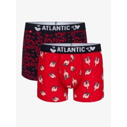 Men's Boxer Shorts ATLANTIC 2Pack - Red/Dark Blue