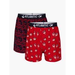 Men's boxer shorts ATLANTIC 2Pack - red/dark blue