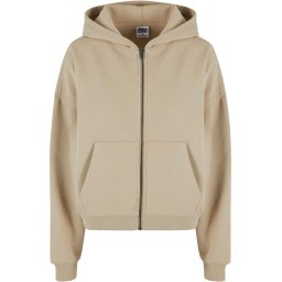 Women's Boxy Zip Hoody - Beige