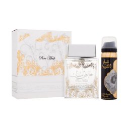 Lattafa Pure Musk подаръчен комплект: EDP 100 ml + дезодорант (случаен аромат от производителя) 50 ml унисекс