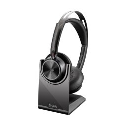 Конферентни слушалки HP Poly Voyager Focus 2, безжични, 6 микрофона, ANC шумопотискане, 32mm говорители, управление с гласови асистенти Google и Siri, сертифицирани за Microsoft Teams, Bluetooth, USB, черни