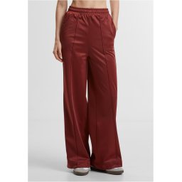 Women's trousers with creases on the sides in dark rust color