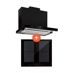 Klarstein Двойка Gourmet, абсорбатор и индукционен плот, мощни и модерни (Kl-Del60+Mar60-Bk)