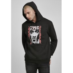 Tupac in a box in black with a hood