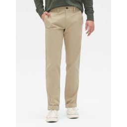 GAP Trousers essential khakis in straight fit with Flex - Mens