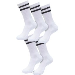 Double Stripe Socks 5-Pack white/black
