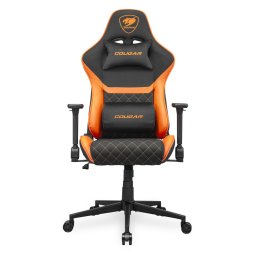 Геймърски стол Cougar Gaming Armor One V2 F, до 120kg, PVC кожа, джоб за таблет, 4D регулируеми подлакътници, черен