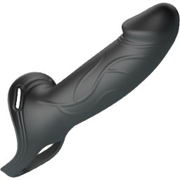 Мъжки пенис колан от Медицински силикон "LANDON BLACK" 17 см