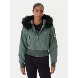 Juicy Couture Яке бомбър JCOIJ225553 Зелен Regular Fit