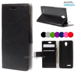 Alcatel Idol 2 Mini Magnetic Wallet Кожен Калъф и Скрийн Протект
