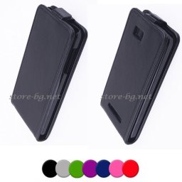 HTC Desire 400 Флип2 Кожен Калъф + Протектор и Стилус