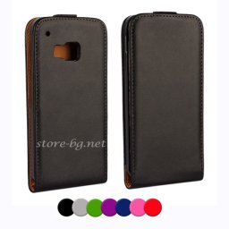 HTC One M9 Флип Кожен Калъф + Протектор