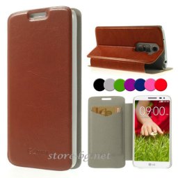 LG G2 Mini Wallet2 Кожен Калъф + Протектор