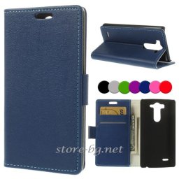 LG G3 S mini Magnetic Wallet Кожен Калъф + Протектор