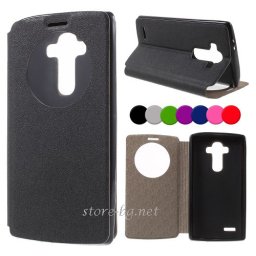 LG G4 Window Wallet Кожен Калъф + Скрийн Протектор