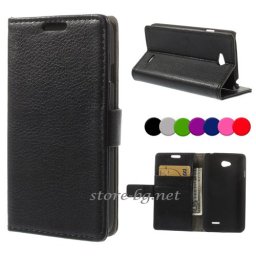 LG L65 magnetic Wallet Кожен Калъф + Протектор