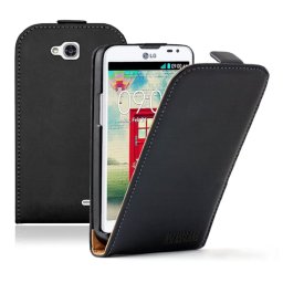 LG L90 D405 / Dual D410 Flip2 Кожен Калъф + Скрийн Протектор