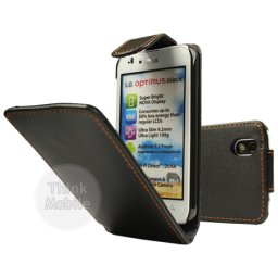 LG Optimus Black P970 Flip Калъф Черен + Протектор