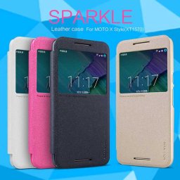 Motorola Moto X Style Nillkin Window Кожен калъф и Протектор