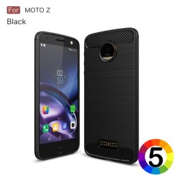 Motorola Moto Z Удароустойчив Carbon Fiber Калъф и Протектор