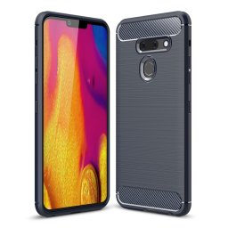 LG G8 ThinQ Удароустойчив Carbon Fiber Калъф и Протектор