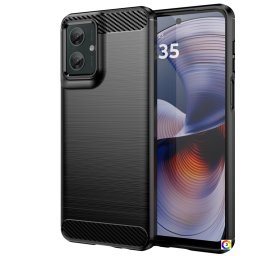 Motorola Moto G55 5G Удароустойчив Carbon Fiber Калъф и Протектор