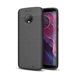 Motorola Moto G6 Plus Удароустойчив Litchi Skin Калъф и Протектор
