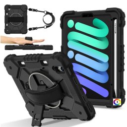 Apple iPad mini 2024 / mini 6 Silicone Hybrid PC Tablet Case /Shoulder Strap Удароустойчив Калъф и Протектор