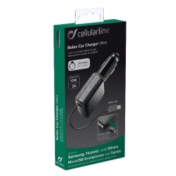 Cellular Line 2А 12/24V micro USB Универсално Ролетно Зарядно за Кола