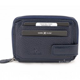 DANIEL KLEIN DKW3031-02 Син Мъжки Портфейл от Естествена Кожа