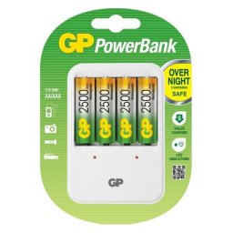GP PB420GS250 + 4 AA NiMH 2500mAh Зарядно Устройство
