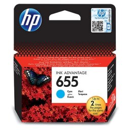 HP 655 Cyan Ink Cartridge Син Пълнител