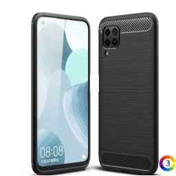 Huawei P40 lite/nova 7i/nova 6 SE Удароустойчив Carbon Fiber Калъф и Протектор