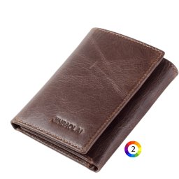 JINBAOLAI Мъжки кожен портфейл от говежда кожа