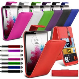 LG G3 D855 Flip Кожен Калъф + Скрийн Протектор и Стилус