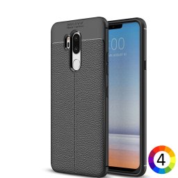LG G7 ThinQ Удароустойчив Litchi Skin Калъф и Протектор