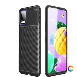 LG K42/K52/K62/Q52 Удароустойчив Carbon Fiber Калъф и Протектор