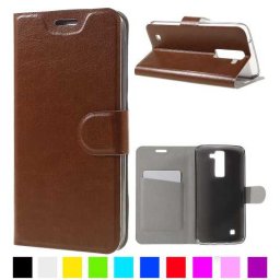 LG K8 Magnetic Wallet Кожен Калъф и Протектор
