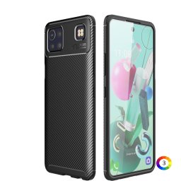 LG K92 5G Удароустойчив Carbon Fiber Калъф и Протектор
