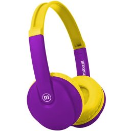 Maxell KIDZ HP-BT350, малък размер, Виолетов/Жълт Детски Блутут Слушалки