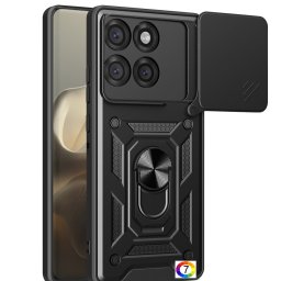 Motorola Edge 60 Pro 5G Удароустойчив Ring Holder with Slide Camera Protector Калъф и Протектор
